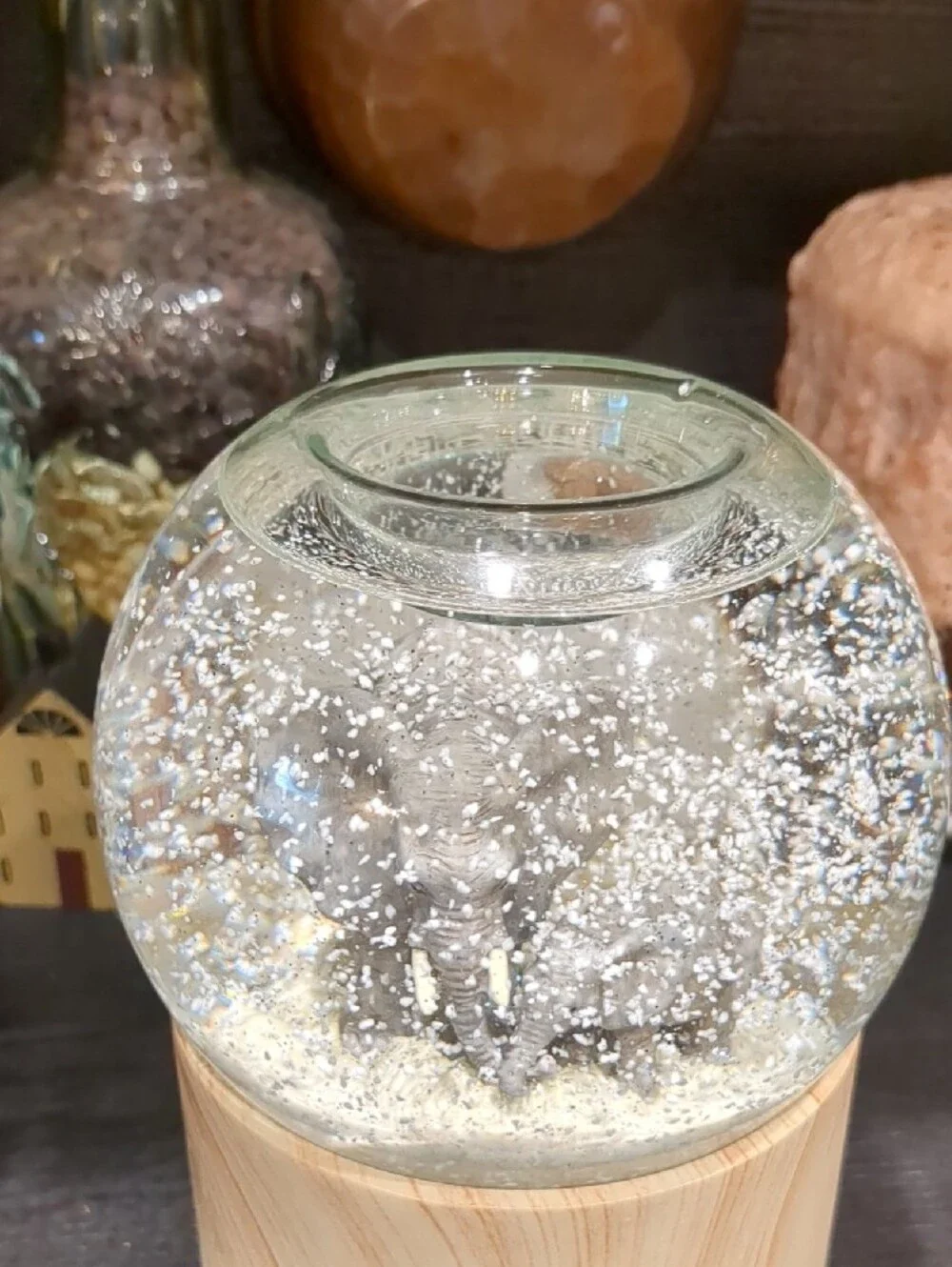 Partylite Natures Wonder Love Seregeti Elephant Snow Globe Votive Candle Holder - Picture 4 of 10